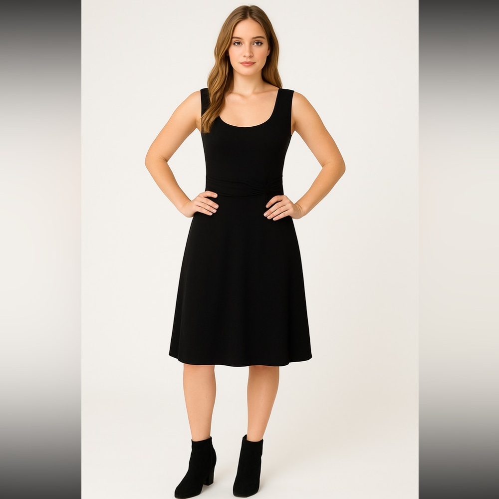 NWT Lauren Ralph Lauren Black Sleeveless Midi Dress